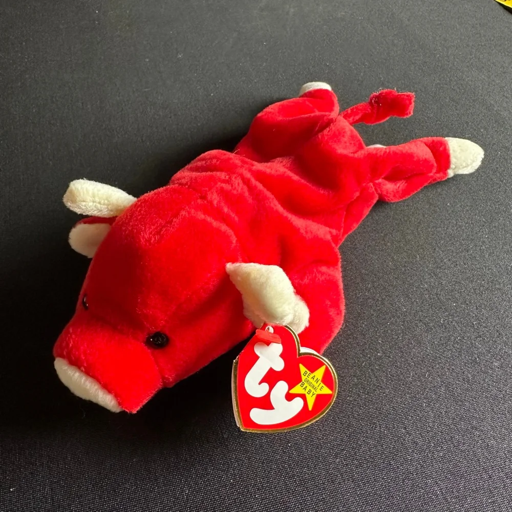 Baby Ty Snort Red Bull Stuffed Animal